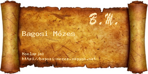 Bagosi Mózes névjegykártya